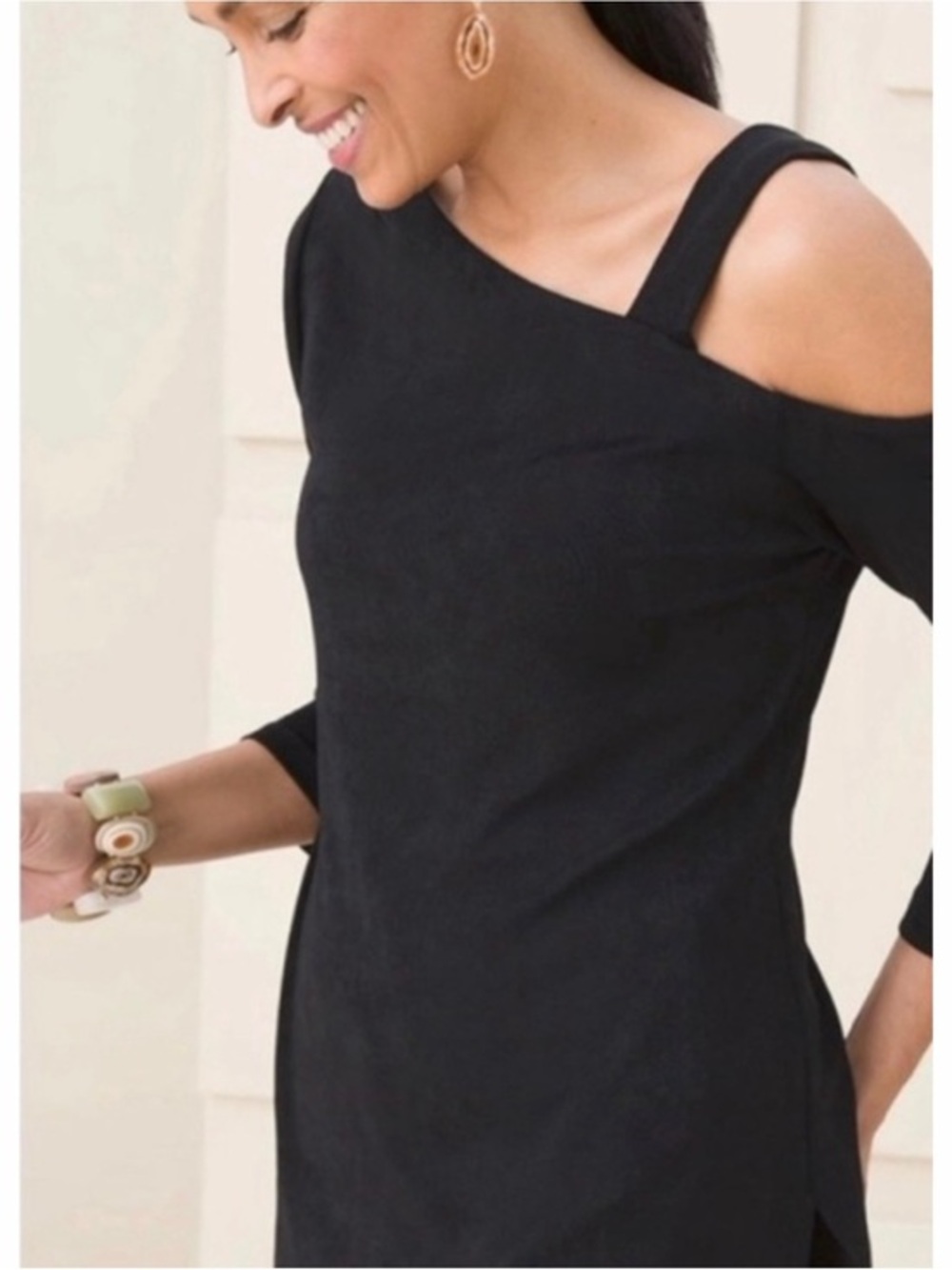 Boston Proper Top Beyond Travel Cutout One Shoulder Long Sleeve Knit - Picture 1 of 6